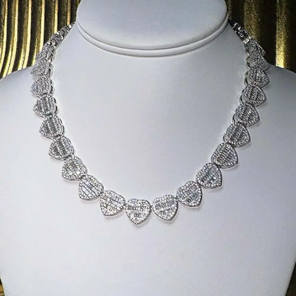 Baguette Heart Necklace 16inch